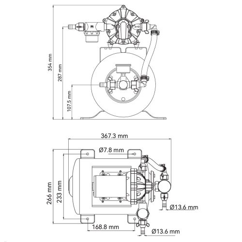 Házi vízmű tágulási tartállyal 18,9 l/perc 24V SEAFLO