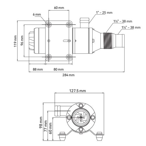 Macerátor szivattyú 45l/perc 12V SEAFLO 01